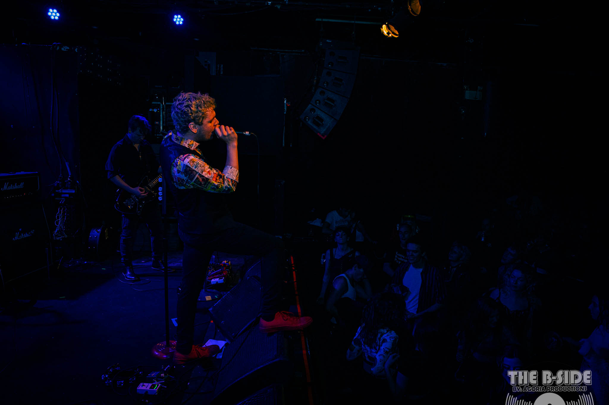 Fluffio singing on stage at Lee's Palace in Toronto