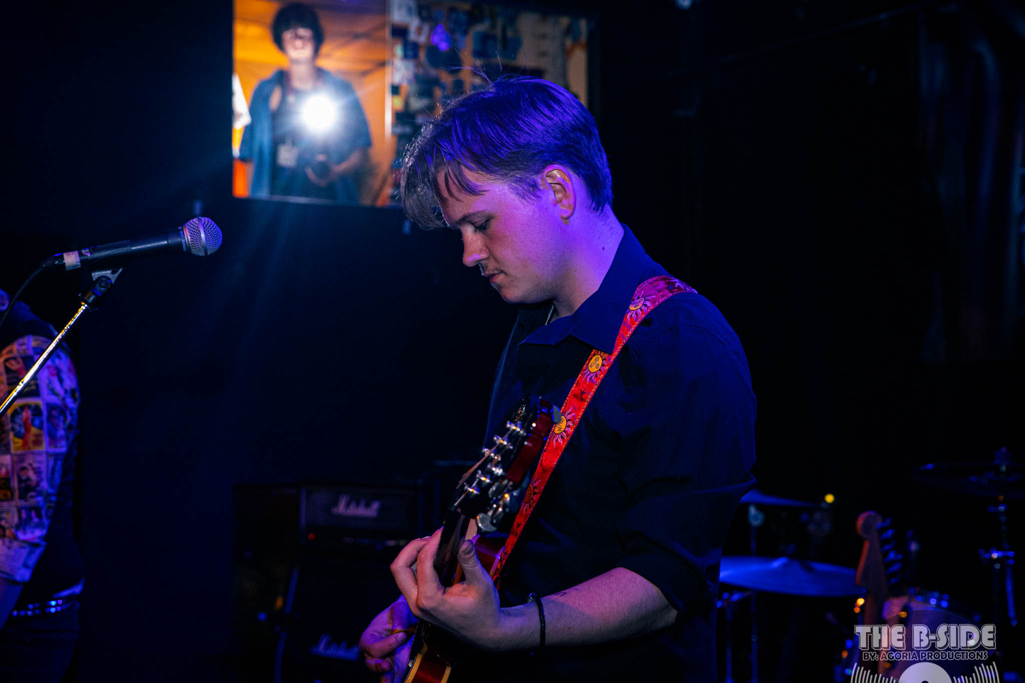 Nick guitarist of Fluffio & The RPC playing guitar live at Lee's Palace on stage